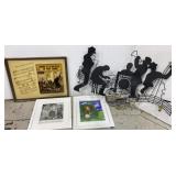 Metal Silhouette Jazz Band & Framed Prints