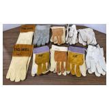 (10) Pairs of Leather Work Gloves