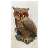 Large Chalk ware Owl 20in Tall, 14in wide