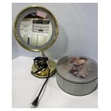 Light Up Makeup Mirror & Tin of Sewing Thread