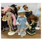 Porcelain Dolls on Stands