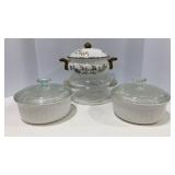 Corningware, Pyrex & Metal Covered Baking Dishes