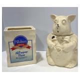 Vtg McCoy Bear Cookie Jar & Pillsbury Flour