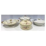 Hand Painted Covered Serving Dishes