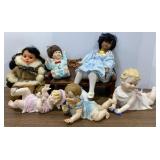 Porcelain Dolls & Bench