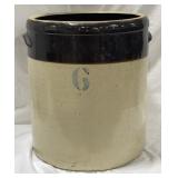 Vtg 6gal Stoneware Crock