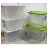 Various Sterilite Clear Totes With Lids