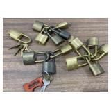 Brass Hercules Locks all cored the same w/ Keys