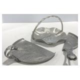 Hammered Aluminum Crumb Catcher & Brides Basket