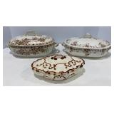 Hand Painted Covered Serving Dishes