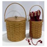 Longaberger Ice Bucket & Wine Bottle Baskets