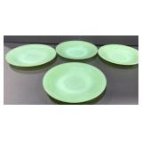 4-Vtg Fire King Jadite (Jane Ray) Saucers