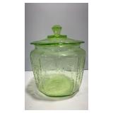 Anchor Hocking Uranium Glass Biscuit Jar