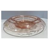 Pink Depression Glass Paden City Console Bowl