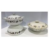 Hand Painted Covered Serving Dishes