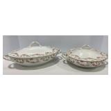 Antique Austrian Hand Painted Covered Serving