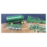 Vtg Ertl Loader, Wagon, Plow & Disc