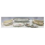 Hand Painted Butter, Gravy & Serving Pieces