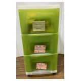 Plastic Organizer Full of Crafting Supplies