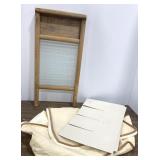 Antique Glass Lingerie Washboard & Glasses