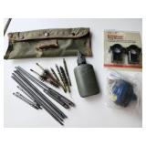 Gun cleaning kit, lock, ring mounts