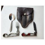 Boy Scouts / Schrade knife & fork, in pouch