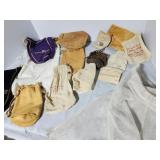 Bags, leather, cloth, for liquor, marbles