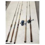 Salt Water Rods & Reels, 5 rods, 2 reels