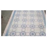 Vintage Blue, Pink, White Hand-made Quilt