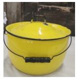 Yellow Enamelware Pot