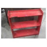 Vintage Red Wooden 3-Shelf Bookshelf