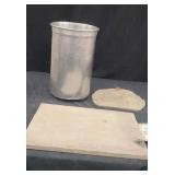 Two Pieces of Slate + Steel Container Insert