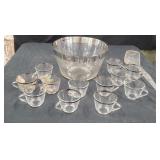 Vintage "Dorothy Thorpe" Glass Punch Bowl Set