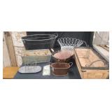 Variety of 6 Metal Baskets + 2 Candle Holders