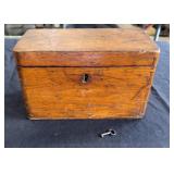 Early Wooden Box with Key