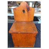Early Wood Hanging Salt Box