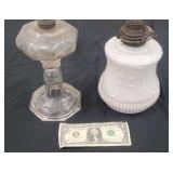 Two Antique Kerosene Oil Lamp Bases