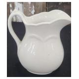 Vintage Heavy White Ceramic Pitcher