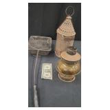 Vintage Metal Popper + Candle & Railroad Lanterns