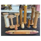 VTG Wooden Textile Bobbins/Spools