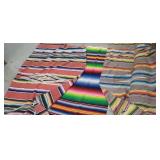 3 Lightweight Striped Merxcan Blankets or Serapes.