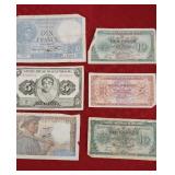 French Francs, various denominations