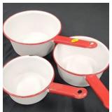 Enamelware set of Sauce Pans