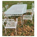 Iron Patio Set with Glass Top