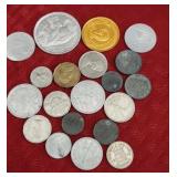 16 Foreign coins & 4 Tokens