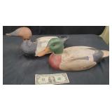 Two Vintage Wooden Duck Decoys