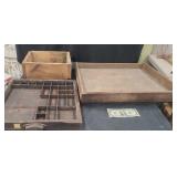 Three Vintage Wooden Drawers