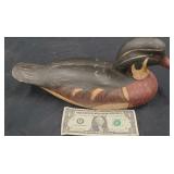 Vintage Wooden Drake Decoy, D. MEYER