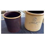 Antique Albany Slip Glaze Crock