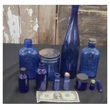 Vintage Cobalt Blue Glass Jars & Bottles